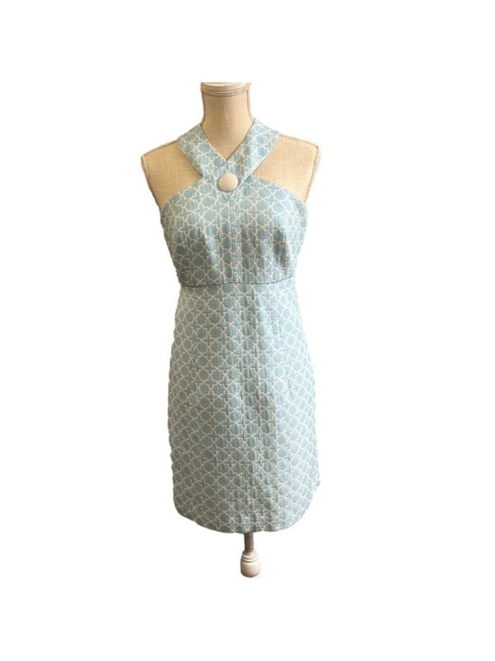 Michael Kors Blue and White Quilted Preppy Sundress. Size 2
